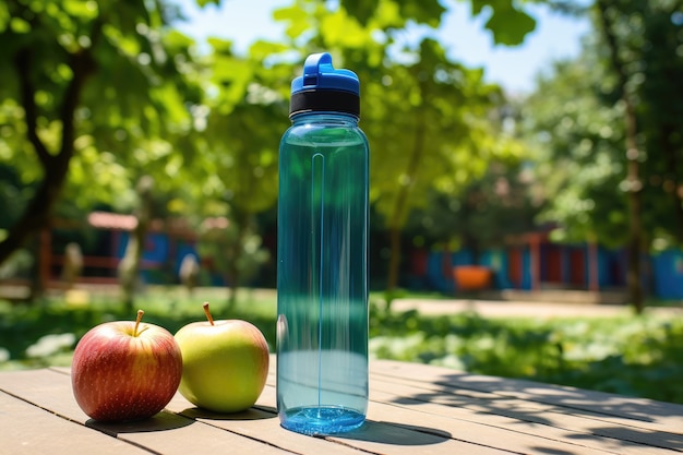 Free Photo transparent water bottle outdoors