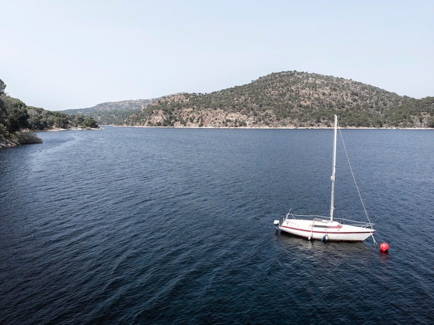 Free Photo transport concept with boat aerial view