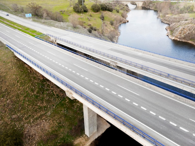 Free Photo transport concept with bridges aerial view