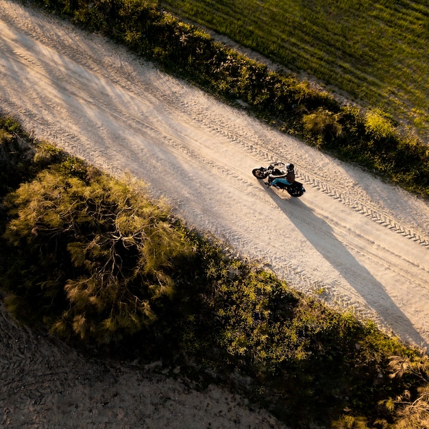 Free photo transport concept with motorcyclist