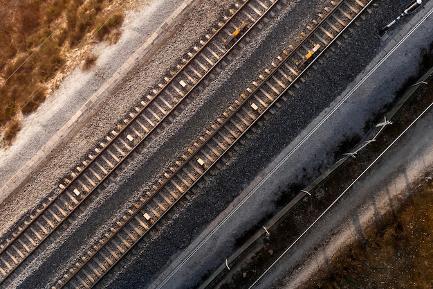 Free photo transport concept with railways top view