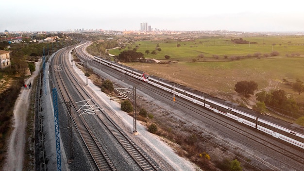 Free photo transport concept with train on railways