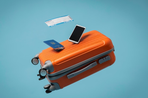 Free photo travel concept with baggage and passport