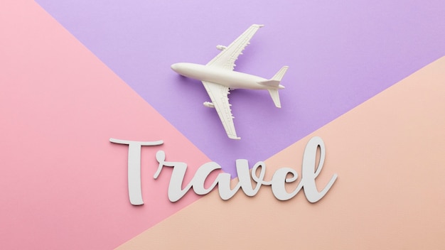 Travel concept with white plane