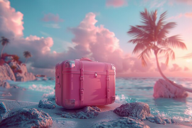 Travel landscape in dreamy aesthetic