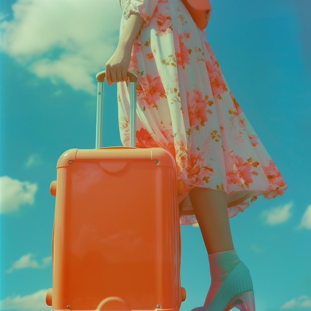 Travel scene with pastel colors and dreamy atmosphere