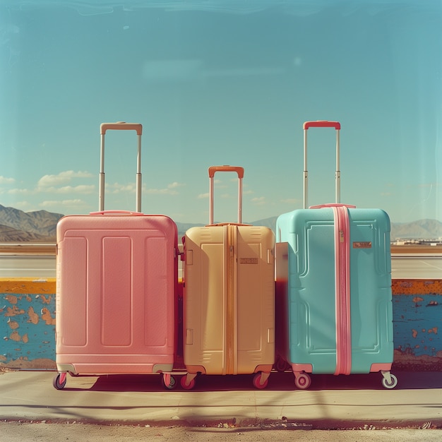 Travel scene with pastel colors and dreamy atmosphere