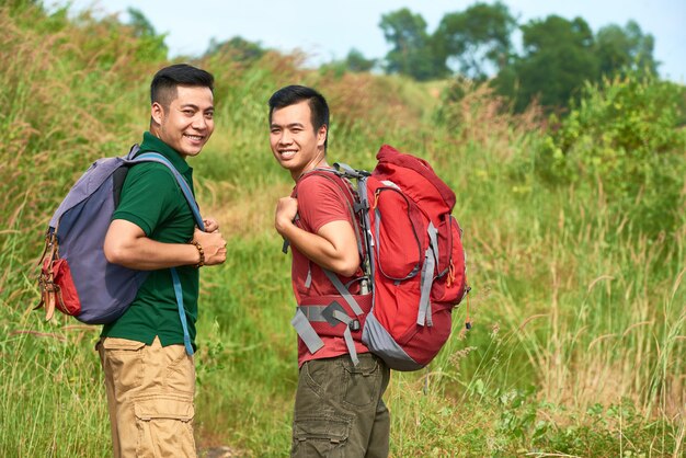 Travelers with backpacks