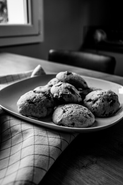 Tray of chocolate chip cookies