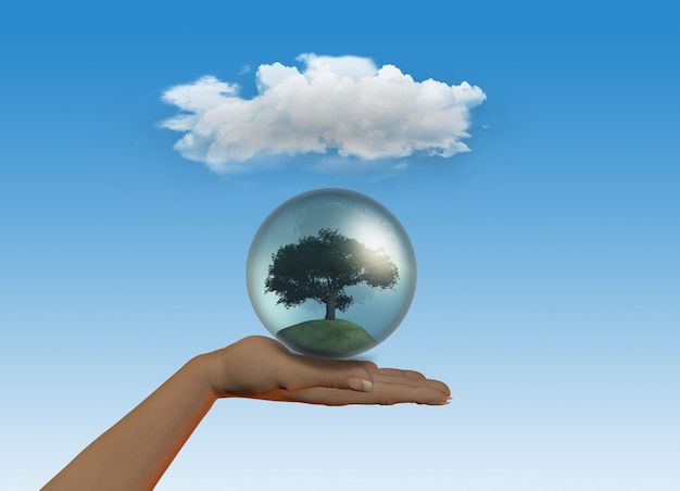 A tree in a crystal ball