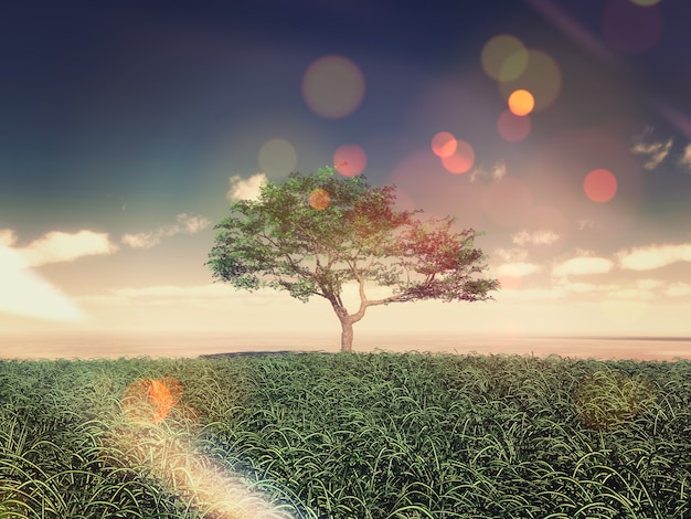 Free Photo tree in the middle of a field