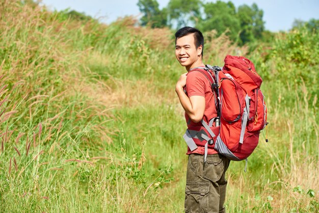 Trekking in mountains