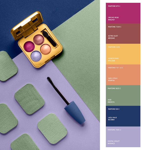 Free Photo trendy color swatches with different elements