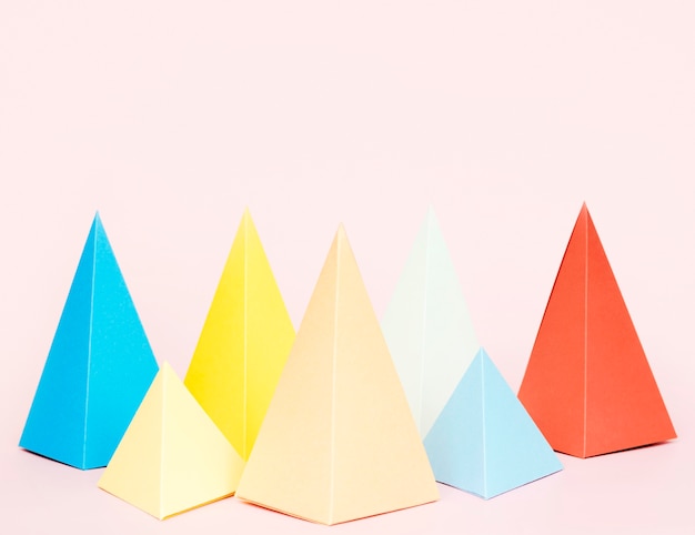 Free Photo triangle geometric paper shape colorful pack