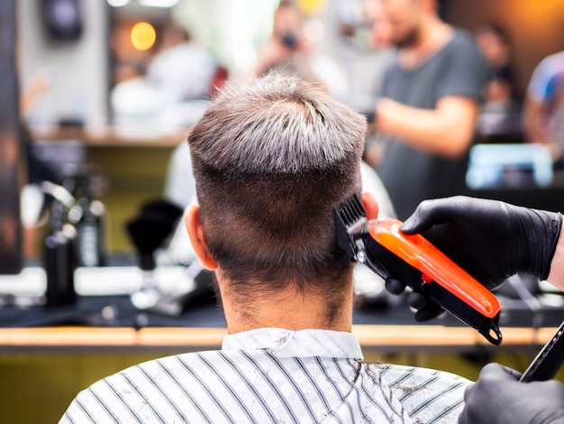 Trimmed haircut and mirror reflection