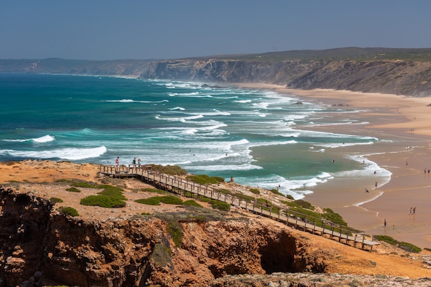 Tropical beach perfect for spending summer afternoons in Algarve, Portugal