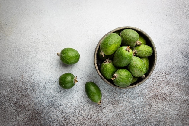 Free photo tropical fruit feijoa