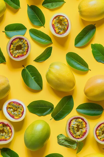 Free photo tropical fruits pattern