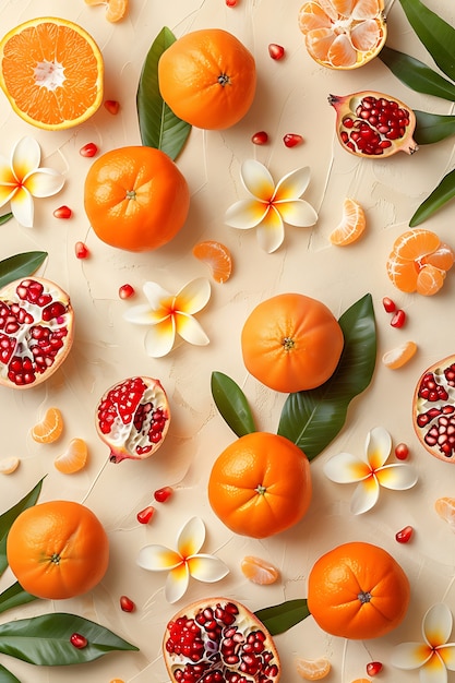 Free photo tropical fruits pattern