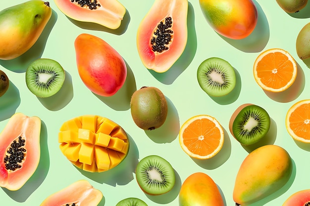 Free photo tropical fruits pattern