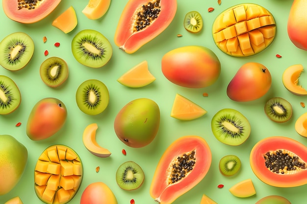 Free photo tropical fruits pattern