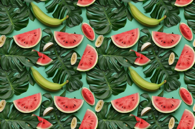 Free photo tropical fruits pattern