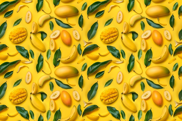 Free photo tropical fruits pattern