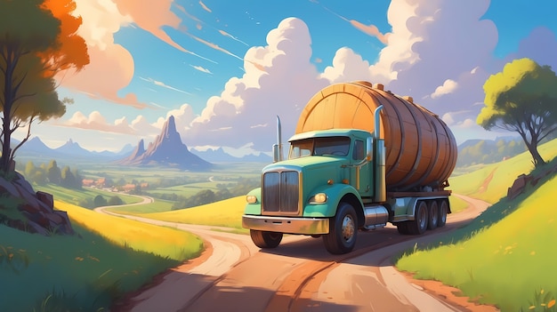 Truck digital art illustration