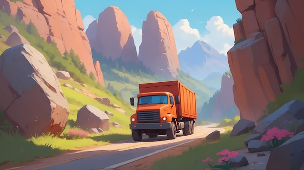 Truck digital art illustration