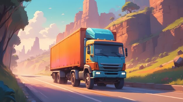 Truck digital art illustration