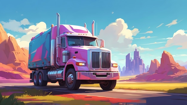 Truck digital art illustration