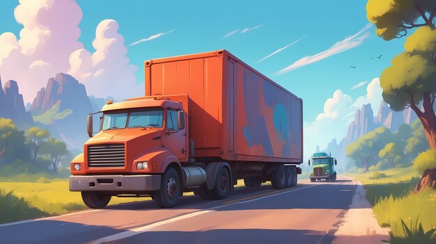 Truck digital art illustration