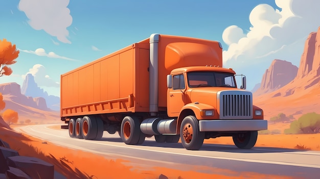 Free photo truck digital art illustration