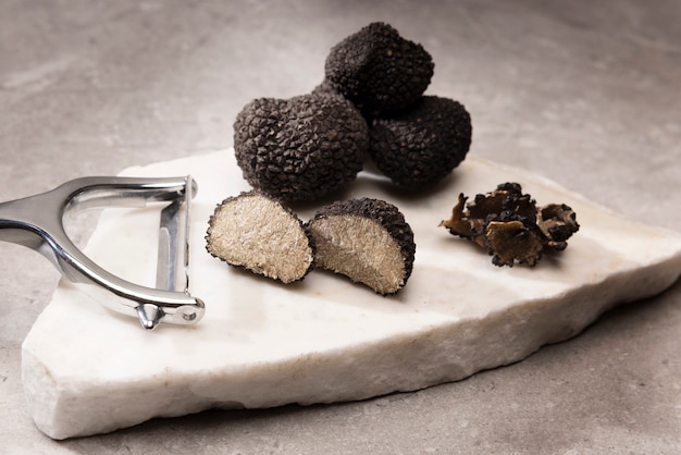 Free photo truffles arrangement still life