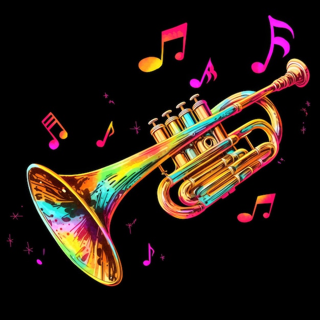 Free Photo trumpet anime illustration