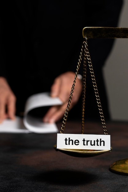 Free Photo truth concept arrangement with balance