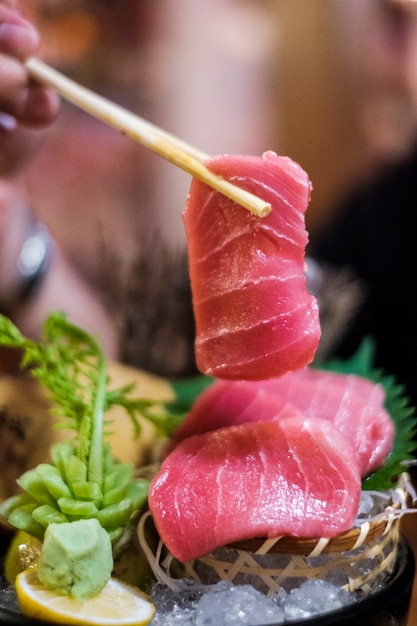 Free photo tuna sashimi