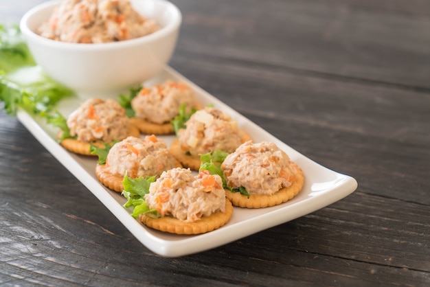 tuna spread with cracker