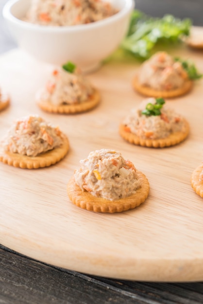 tuna spread with cracker