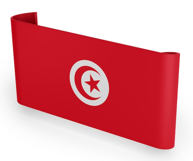 Free photo tunisia flag ribbon banner