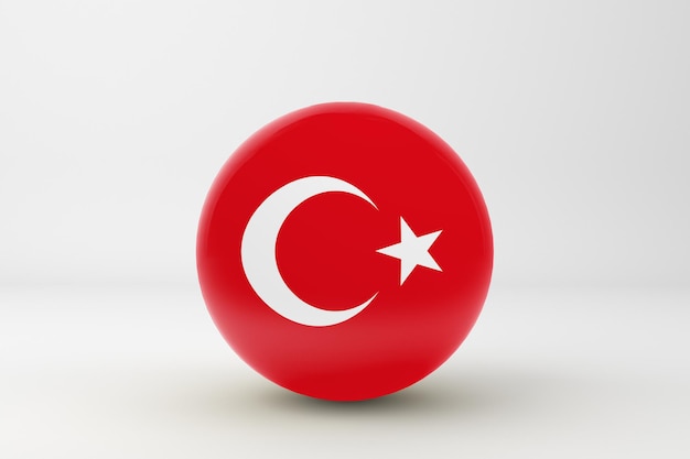 Free photo turkey flag in white background