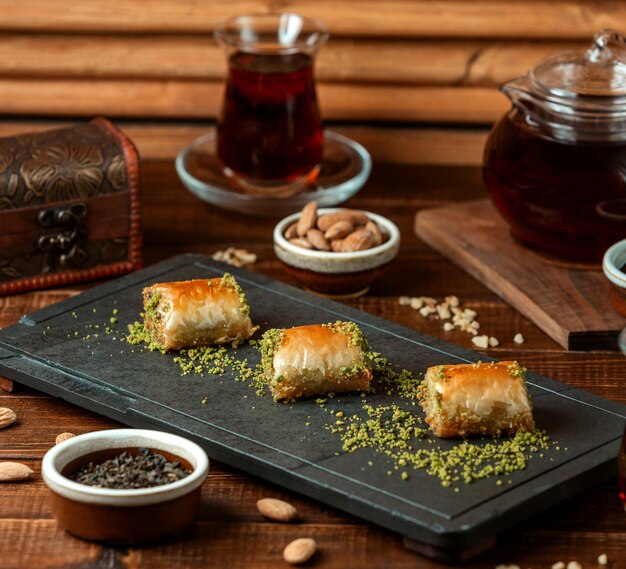 Turkish pakhlava on the table