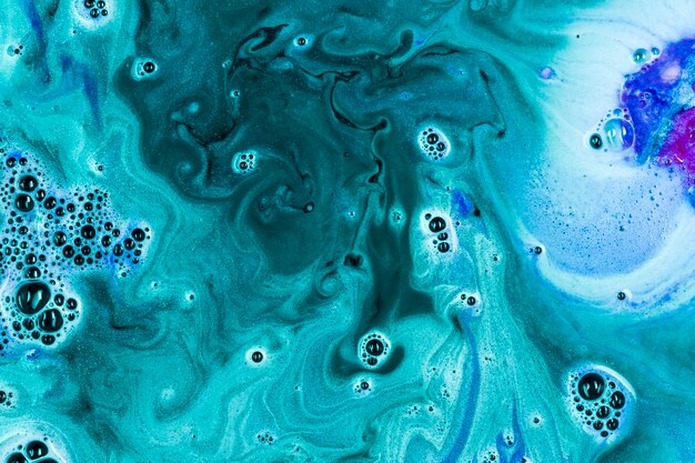 Turquoise water with bath bomb