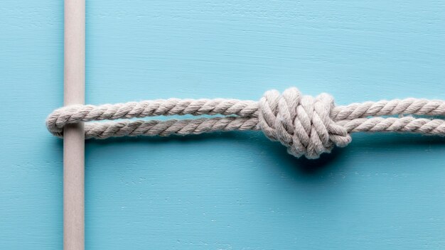 Twine strong white rope holding a bar