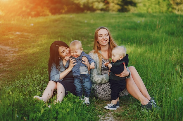 Free photo two beautiful mothers