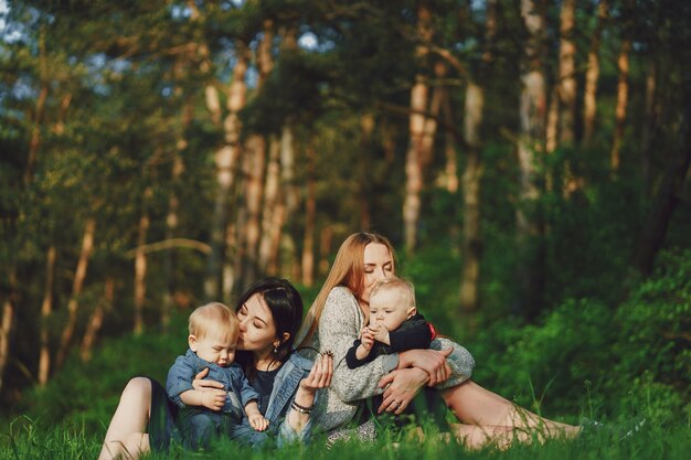 Free photo two beautiful mothers