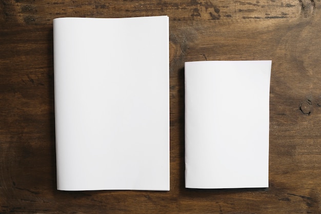 Two blank brochures