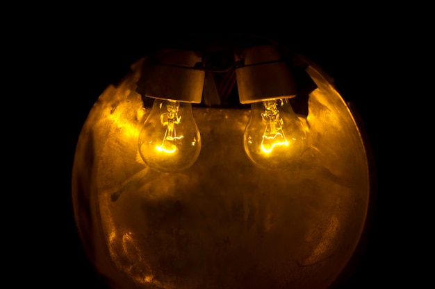 Free Photo two bulbs shining