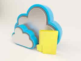 Free photo two clouds and a yellow folder