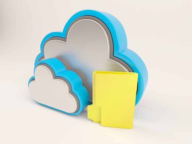 Two clouds and a yellow folder